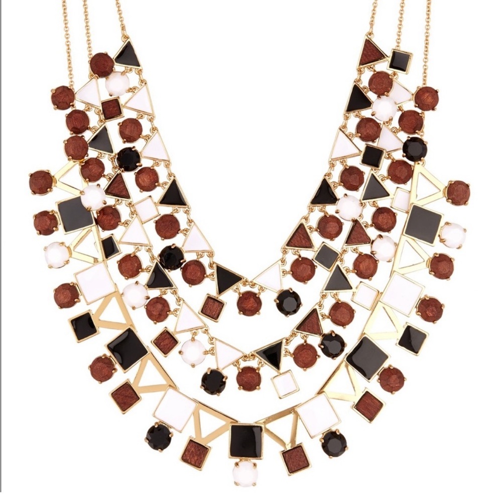 Kate Spade black/brown/white tiered necklace